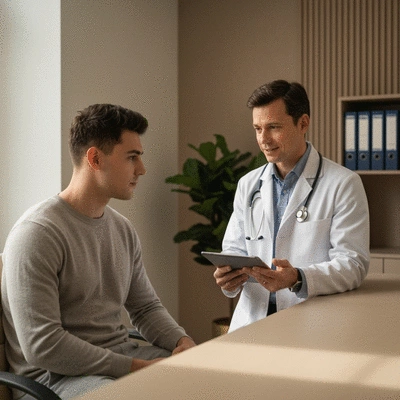 Doctor discussing biopsy results with patient